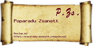 Poparadu Zsanett névjegykártya